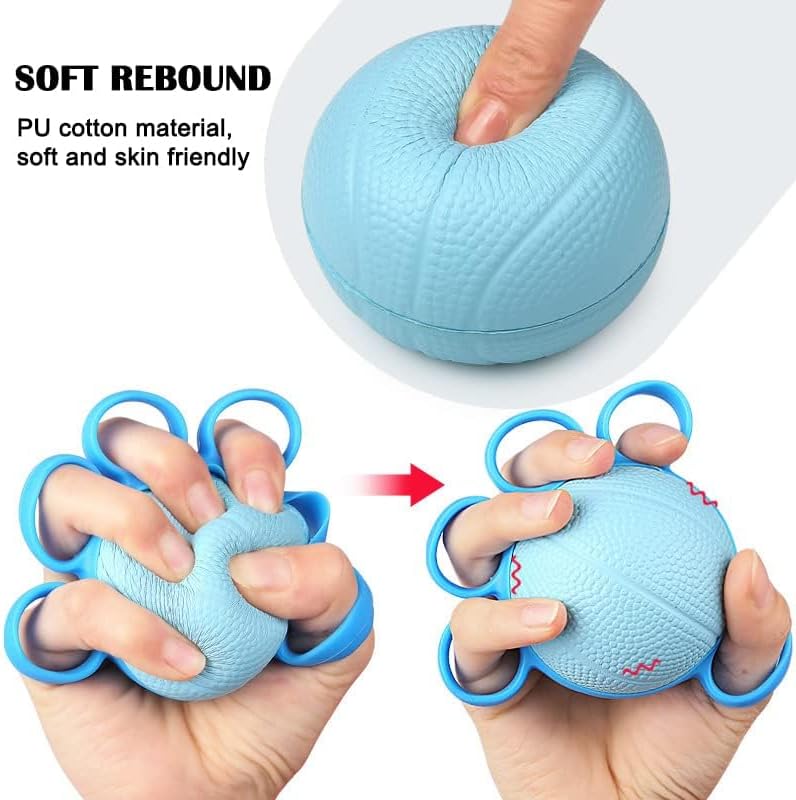 Finger Exercise Ball Set, Adjustable Resistance Silicone Hand Strengthener for Grip Training & Physical Therapy, Forearm Wrist Rehabilitation Tool with Stress Relief Function