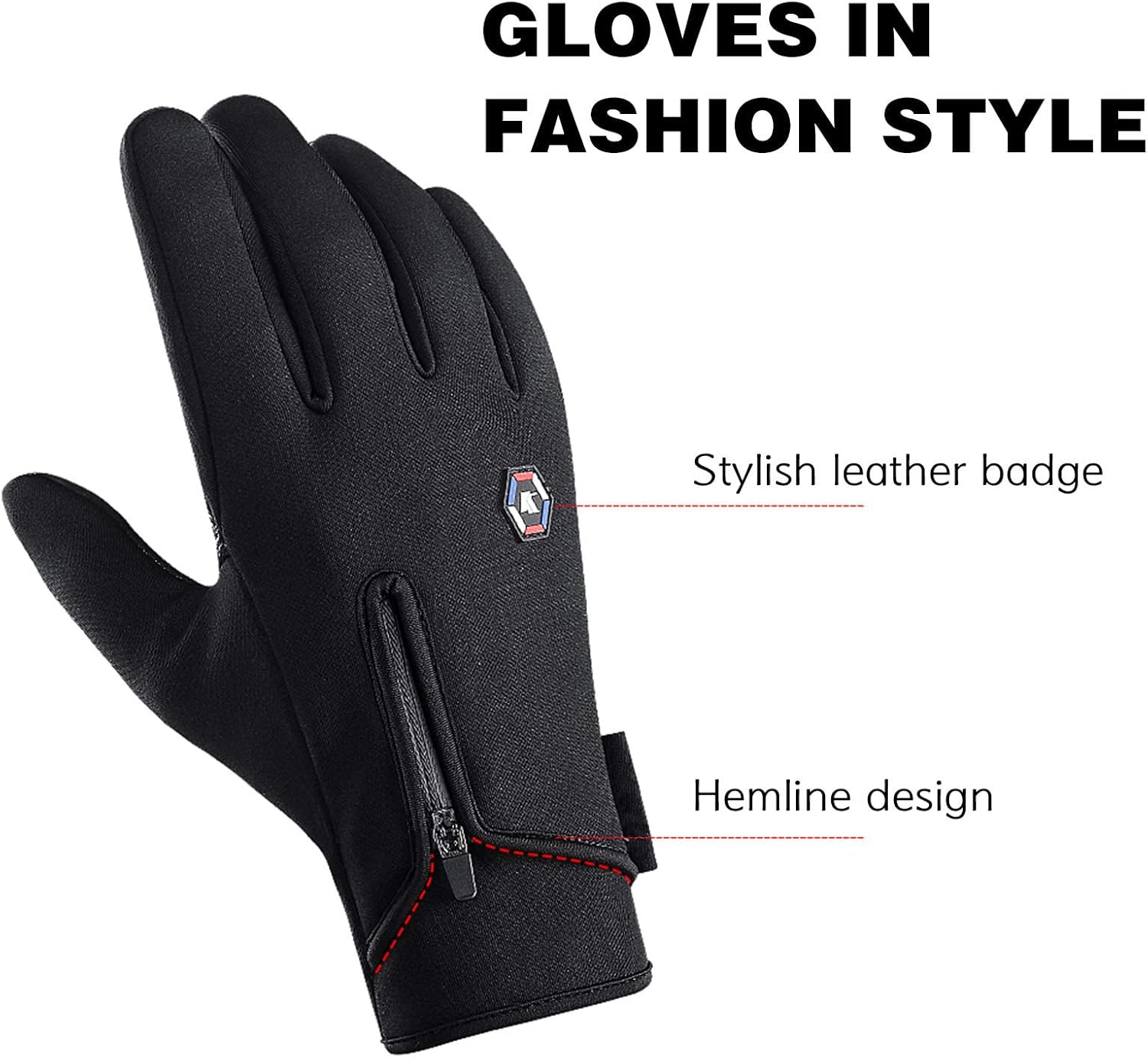 KASTWAVE Cycling Gloves, Bicycling Gloves, Anti Slip Shock Absorbing Men Women Winter Cycling Gloves Three Fingers Touch-Screen Fleece Windproof Waterproof Warm Outdoors Sport Gloves